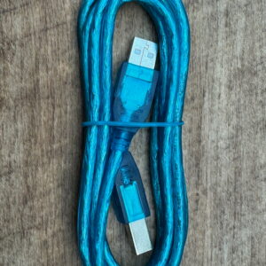 Type 2.0 USB-A to USB-B 1.5m cyan lead