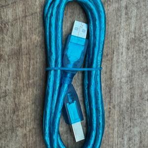 Type 2.0 USB-A to USB-B 1.5m cyan lead