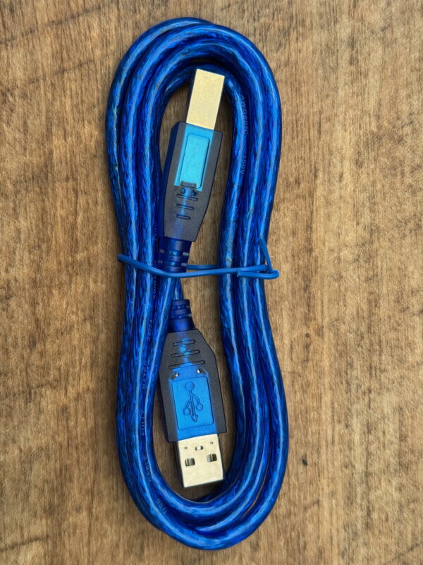 Type 2.0 USB-A to USB-B 1.5m blue lead